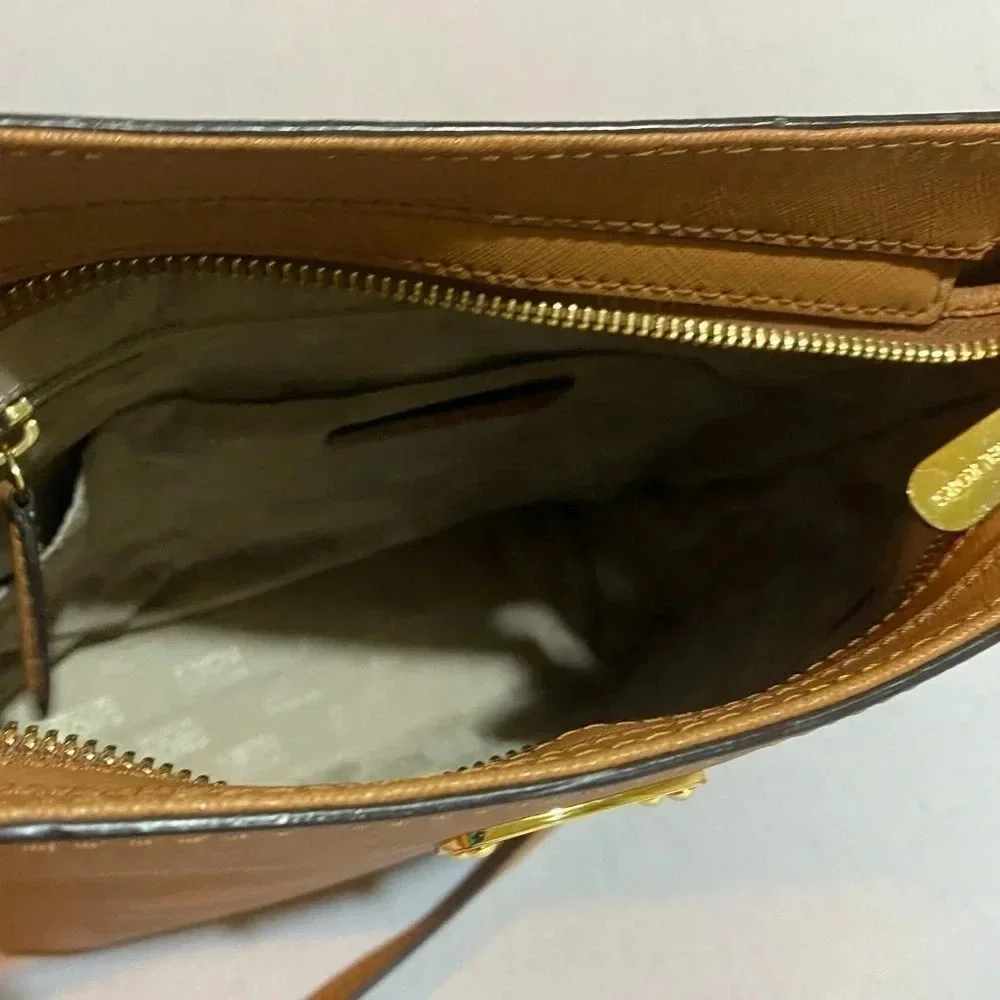 Michael kors brown saffiano leather satchel handbag
